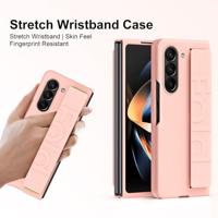 Lunso - Samsung Galaxy Z Fold5 hoes met polsband - wrist strap - Lichtroze - thumbnail