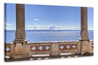 Schilderij - Uitzicht op zee oud balkon, 2 maten, Premium print - thumbnail