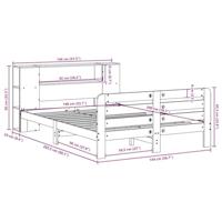 Bedframe zonder matras massief grenenhout wit 140x200 cm - thumbnail