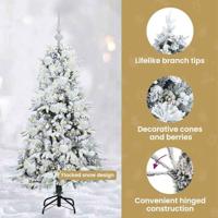 VidaXL Kunstmatige inklapbare kerstboom wit 120 cm pe en pvc - thumbnail