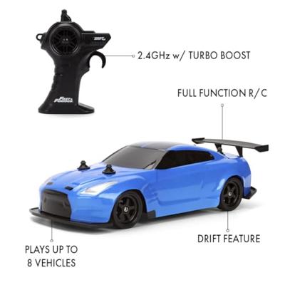 JADA TOYS 9336314314R00 Fast&Furious RC Drift 2009 Nissan 1:24 RC modelauto voor beginners Elektro Sportwagen