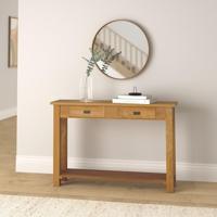 vidaXL Wandtafel 120x30x80 cm massief teakhout - thumbnail