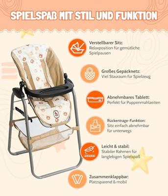 Moderne poppenstoel - Beertjes Beige