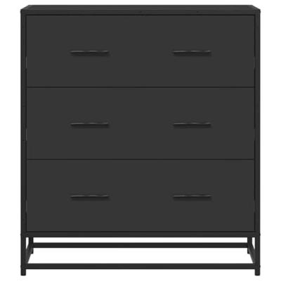 Dressoir 68x35x76 cm bewerkt hout en metaal zwart