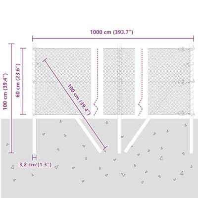VidaXL Afrasteringspaal zilver 10 x 0,6 m (13 mm gaas) staal VidaXL Afrasteringspaal zilver 10 x 0,6 m (13 mm gaas) staal