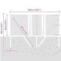VidaXL Afrasteringspaal zilver 10 x 0,6 m (13 mm gaas) staal - thumbnail