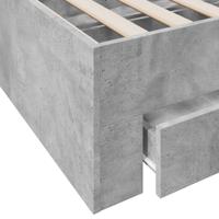 Bedframe met lades bewerkt hout betongrijs 75x190 cm - thumbnail