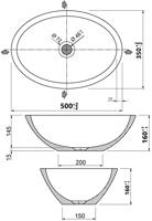 Ben Samantha ovale waskom 50x35x16cm mineraalmarmer glanzend wit - thumbnail