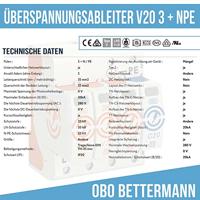 OBO Bettermann 5095253 V20-3+NPE-280 Overspanningsafleider 20 kA 1 stuk(s) - thumbnail