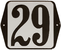 Huisnummer naambordje standaard 15x12 cm nummer 29 - Warentuin mix - thumbnail