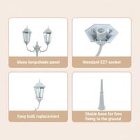 VidaXL Tuinverlichting wit 68 x 20 x 235 cm aluminium en glas - thumbnail