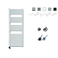 Elektrische Design Radiator Sanicare Plug & Play 172x60 cm Wit 1127 Watt Met Zwarte Thermostaat Links - thumbnail