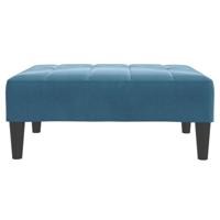 Slaapbank 2-zits met voetenbank fluweel blauw - thumbnail