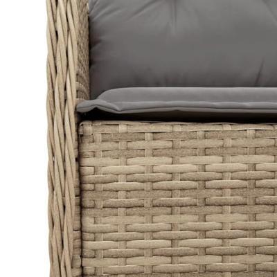 Tuinstoelen 2 st met kussens poly rattan gemengd beige - thumbnail
