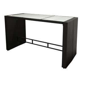 Tuinbar - Aluminium Wicker Glas - Zwart 185 x 80 x 110 cm Tuinbar - Aluminium Wicker Glas - Zwart 185 x 80 x 110 cm