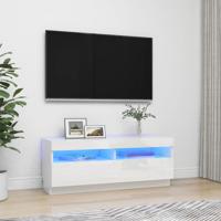 Tv-meubel met LED-verlichting 100x35x40 cm hoogglans wit - thumbnail