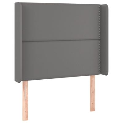 Boxspring met matras en LED kunstleer grijs 90x200 cm
