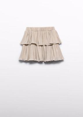 Abel & Lula Meisjes gebreid met plooien - Goud