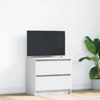 Tv-meubel 60x35x54 cm bewerkt hout wit - thumbnail