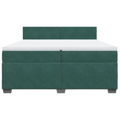Boxspring met matras fluweel donkergroen 200x200 cm