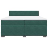 Boxspring met matras fluweel donkergroen 200x200 cm - thumbnail