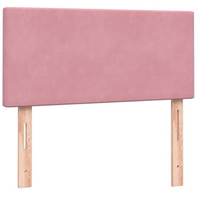 Boxspring met matras fluweel roze 90x210 cm
