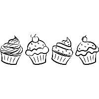 Cupcakes - Muursticker - thumbnail