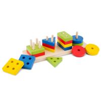 New Classic Toys blokkenpuzzel Geometrisch junior hout 16 stukjes - thumbnail