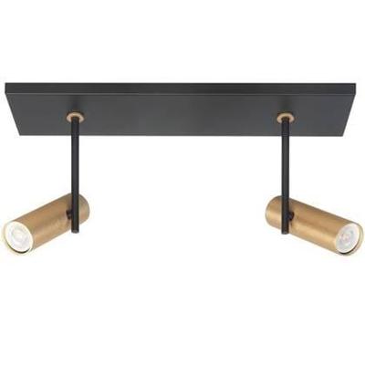 Highlight Zwarte spotTrend met messing 2-lichts recht - S7534.38
