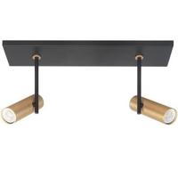 Highlight Zwarte spotTrend met messing 2-lichts recht - S7534.38 - thumbnail
