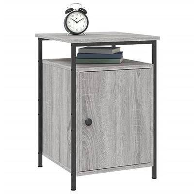 Nachtkastjes 2 st 40x42x60 cm bewerkt hout grijs sonoma eiken