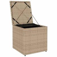 Kussenbox met opslag Beige 50 x 50 x 50 cm poly rattan - thumbnail