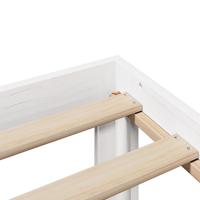 Bedframe met hoofdbord massief grenenhout wit 120x190 cm - thumbnail