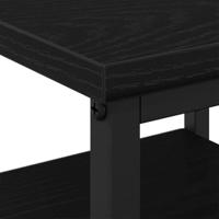 Nachtkastje Zwart eiken 34 x 36 x 50 cm Gelaagd hout en metaal - thumbnail