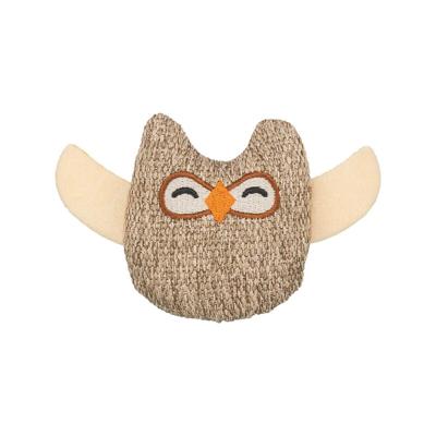 Trixie uil stof / pluche met kattenkruid / catnip beige