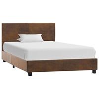 VidaXL Bedframe kunstsuède bruin 90x200 cm - thumbnail