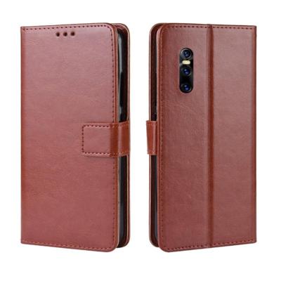 Retro Crazy Horse textuur horizontale Flip lederen case voor VIVO V15 Pro met houder & kaartsleuven & fotolijstjes (bruin)
