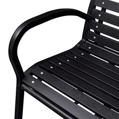 VidaXL Tuinbank 125 cm staal en hkc zwart