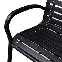 VidaXL Tuinbank 125 cm staal en hkc zwart - thumbnail