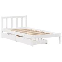 Bedframe zonder matras massief grenenhout wit 90x200 cm - thumbnail