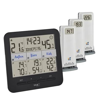 TFA Dostmann KLIMA@HOME 2 30.3075.01 Draadloze thermo- en hygrometer Zwart