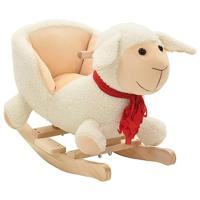 VidaXL Hobbeldier schaap met rugleuning 60x32x50 cm pluche wit - thumbnail