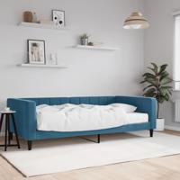 Slaapbank met matras 100x200 cm fluweel blauw - thumbnail