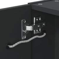 Badkamerkast met spiegel en LED 60x13x52 cm zwart - thumbnail