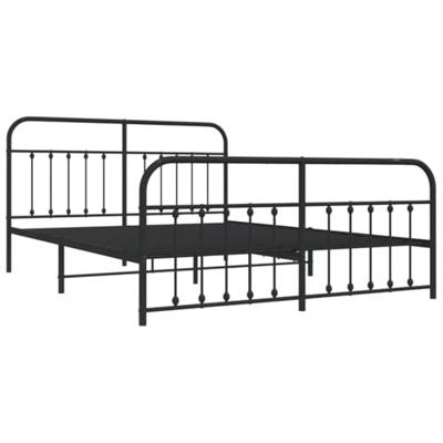 Bedframe met hoofd- en voeteneinde metaal zwart 183x213 cm Bedframe met hoofd- en voeteneinde metaal zwart 183x213 cm