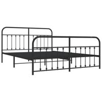 Bedframe met hoofd- en voeteneinde metaal zwart 183x213 cm - thumbnail