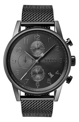 Hugo Boss Navigator chronograafhorloge, 44 mm in grijs 1513674 Hugo Boss Navigator chronograafhorloge, 44 mm in grijs 1513674