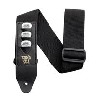 Ernie Ball 4039 Pickholder Strap Black gitaarband met plectrumhouder - thumbnail