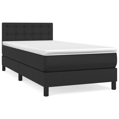 Boxspring met matras kunstleer zwart 120x190 cm