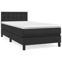 Boxspring met matras kunstleer zwart 120x190 cm - thumbnail
